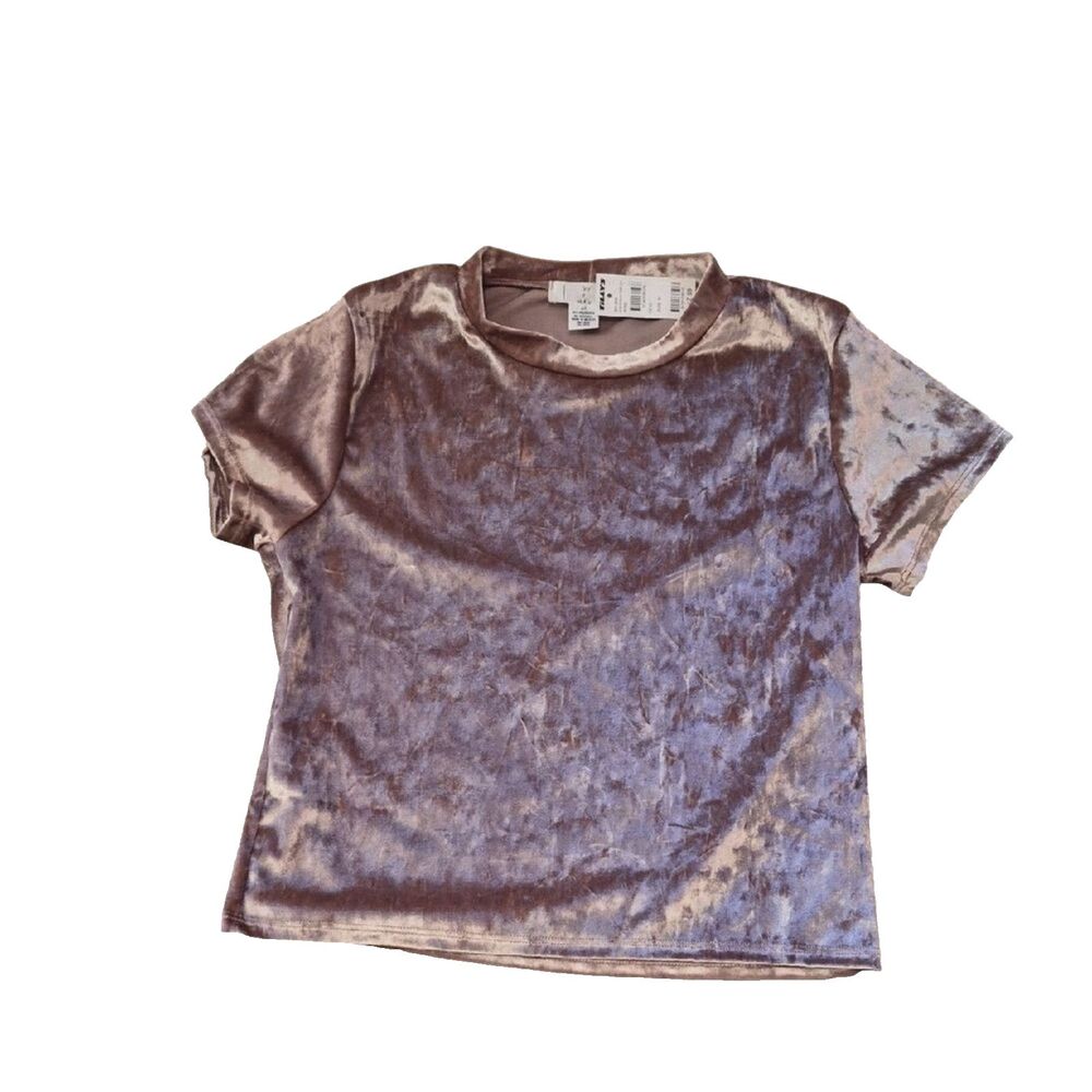 Ivy & Main Velvet Crop Top Rose Pink Purple M NWT Y2K Boho Festival Shimmer